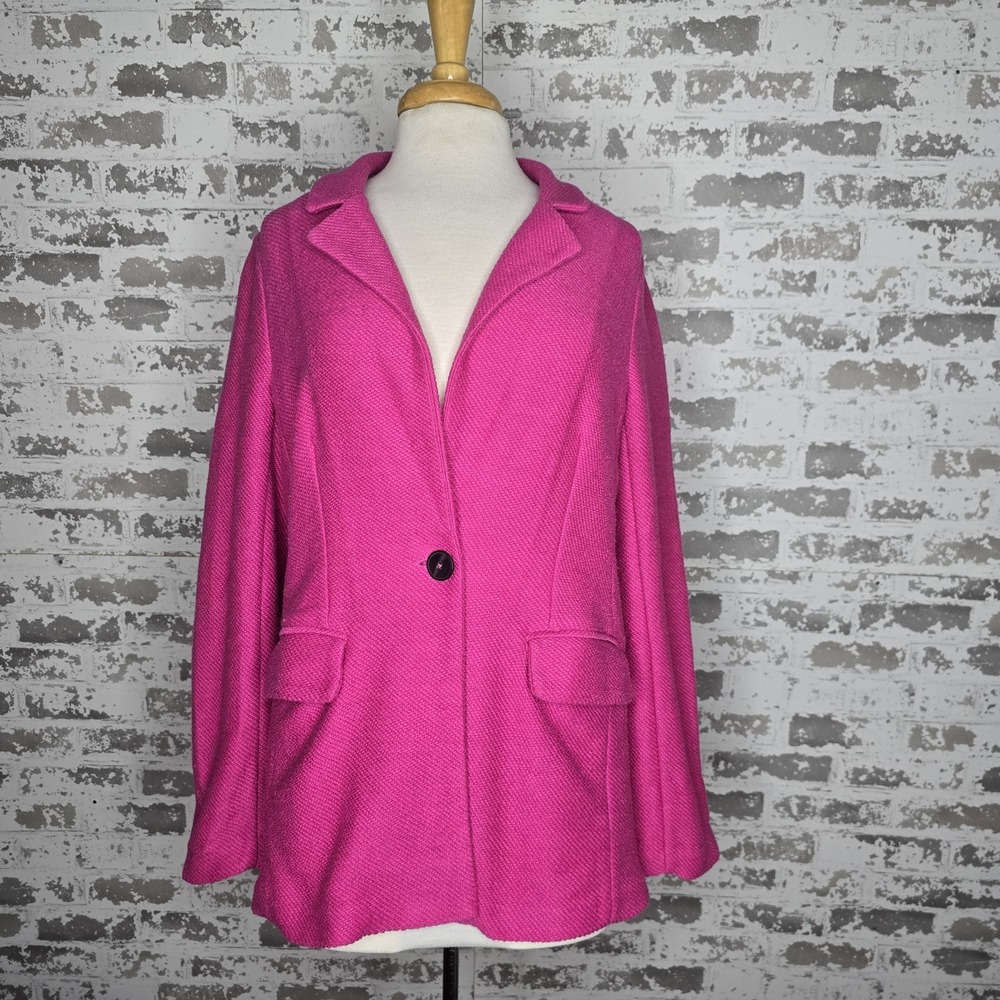 Sanctuary Anthropologie Blazer Womens M Pink Textured Cotton Unstructured Career